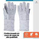 Ver imagem 5 de Kit 10 Pares Luva de Raspa em Couro Punho 15 Proteção Individual EPI Segurança do Trabalho Soldador 
