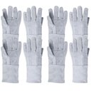 Ver imagem 1 de Kit 10 Pares Luva de Raspa em Couro Punho 15 Proteção Individual EPI Segurança do Trabalho Soldador 