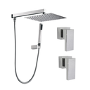 Ver imagem 1 de Kit Ducha Quadrada 20x20 Slim com Desviador e 2 Acabamentos P Registro Base Deca até 1'' Pol Cromado