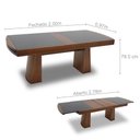 Ver imagem 2 de Mesa de Jantar Extensível Isabela 1,62/2,22m e 2,00/2,78m Mmj-nc Nc-pinhão/vidro Preto 2,00m Abre 2,