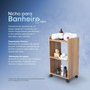 Ver imagem 4 de Estante Multiuso Armário Móvel para Banheiro Freijó com Rodinhas 40cm