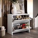 Ver imagem 1 de Sapateira para Quarto ou Hall com 2 Portas Basculantes Moderna Mel - Branco