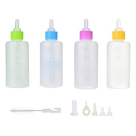 Mamadeira Pet Gato Cao Filhote 60ml Kit 4 Unidades Cor Sortida Amamentaçao Animal de Estimaçao Cacho