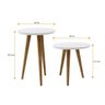 Conjunto Mesa Lateral e Apoio Retrô com Pé Palito de Madeira Lírio:branco - 4