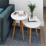 Conjunto Mesa Lateral e Apoio Retrô com Pé Palito de Madeira Lírio:branco - 3