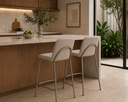 Ver imagem 1 de Kit 2 Banquetas para Cozinha Balcão Ilha Dubai Linho Off White