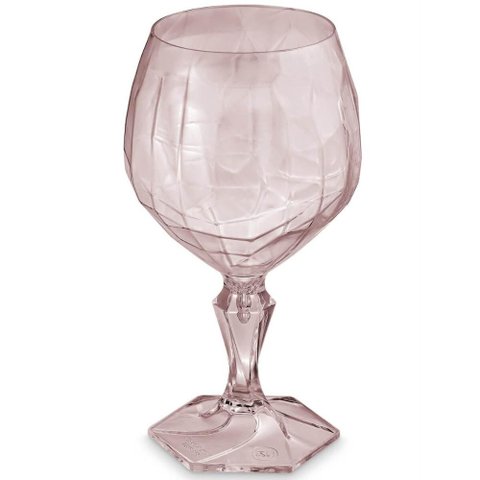 Taça para Água Suco 350ml Plástico Uz Tango Transparente Rosa