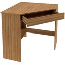 Ver imagem 2 de Mesa Escrivaninha de Canto para Escritório 1 Gaveta Amêndoa