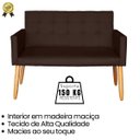 Ver imagem 6 de Jogo Conforto 1 Namoradeira 2 Poltronas com 1 Puff Resistente para Sala de Estar Luxo Recepção
