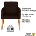 Ver imagem 4 de Jogo Conforto 1 Namoradeira 2 Poltronas com 1 Puff Resistente para Sala de Estar Luxo Recepção