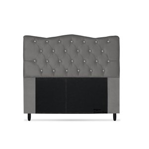 Cabeceira Dunas Casal 140cm com Strass Suede: Cinza