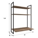 Ver imagem 3 de Escrivaninha Suspensa com Duas Prateleiras Castanho Home Office Escritorio Estudos