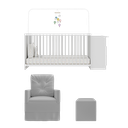 Ver imagem 6 de Berço Cômoda com Colchão, Poltrona de Amamentação e Puff Meu Bebê Multimóveis MP4102 Branco/