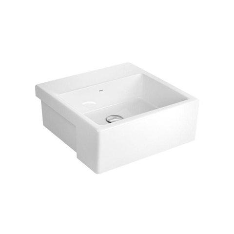 Cuba de Semiencaixe Deca 42x42 L.830.17 Quadrada com Mesa Branco Gelo