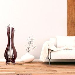 Abajur Grande de Chão ANA MARIA MDF Luminária -:Marrom/60x18cm - 2