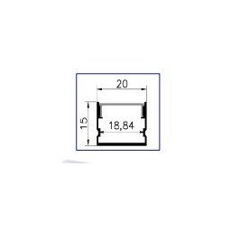 Perfil de Sobrepor para Fita de LED 20x15mm 2M Branco Único - 2