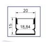 Perfil de Sobrepor para Fita de LED 20x15mm 2M Branco Único - 2
