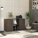 Ver imagem 2 de Armário Baixo com 02 Portas e Nicho 75x135x42cm Wlab135 Terracota Branco