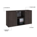 Ver imagem 3 de Armário Baixo com 02 Portas e Nicho 75x135x42cm Wlab135 Terracota Branco