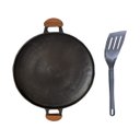 Ver imagem 1 de Chapa Disco de Arado Bifeira Antiaderente Alça Madeira 40cm