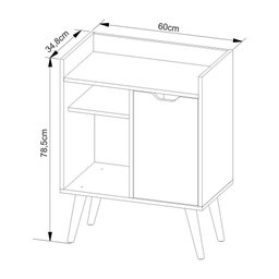 Aparador Retrô 60cm com 1 Porta Multimóveis CR50063 Amêndoa - 3