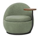 Ver imagem 6 de Poltrona Orgânica Kaira com Mesa Lateral Esquerda Base Fixa Preto Bouclé Verde Claro - Nexta Casa