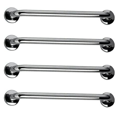 Barra de Apoio 60cm Inox Kit 4 Unidades Banheiro Acessibilidade Idoso Cadeirante Deficiente Suporte 