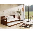 Ver imagem 1 de Sofá Cama Enjoy em Madeira Maciça com Cama Auxiliar -castanho