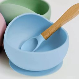 Bowl com Ventosa Buba Silicone 350ml +6m Azul Pratinho Tigela Papinha Infantil - 2