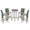 Ver imagem 1 de Mesa Bistrô 4 Banquetas Roma Marrom Corda Náutica 3 Trama Verde