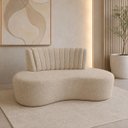 Ver imagem 1 de Sofá Orgânico Curvo Luxo Mavie 180cm Sala Bouclê Bege