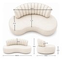 Ver imagem 7 de Sofá Orgânico Curvo Luxo Mavie 180cm Sala Bouclê Bege