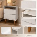 Ver imagem 3 de Kit Mesa de Cabeceira 70 cm Altura Quarto Casal Pés Palito Brilhante Branco