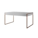 Ver imagem 5 de Mesa Jantar Industrial Branca 137X90Cm Com 4 Poltronas Pretas Base Cobre Cor: Branco