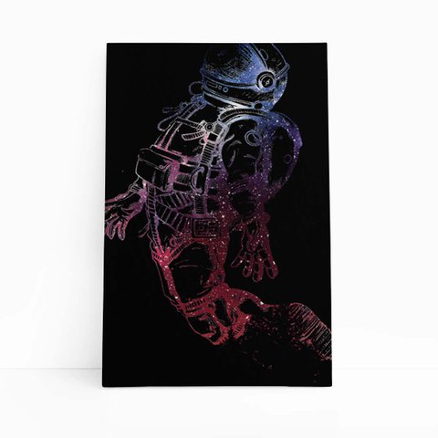 Astronauta Colorido Arte Minimalista Quadro Canvas 60x40cm