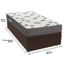 Ver imagem 3 de Cama Box Baú Marrom e Colchão Light Espuma D33 Solteiro Ortobom