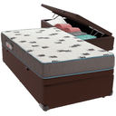 Ver imagem 1 de Cama Box Baú Marrom e Colchão Light Espuma D33 Solteiro Ortobom