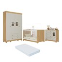Ver imagem 2 de Quarto de Bebê Completo com Berço Americano 3 em 1 e Colchão Incluso Flor Multimóveis MP4931