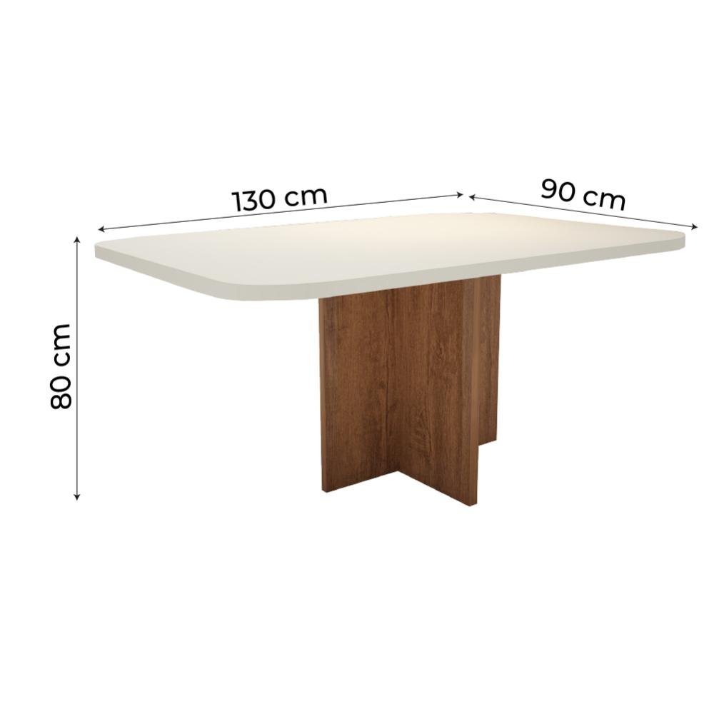 Conjunto de Mesa Sala de Jantar 4 Cadeiras 1,30m Exclusive Luxo Amêndoa ...