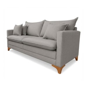 Sofá Living Maguimoveis Xangai 2,00 com 4 Almofadas Linho Cinza