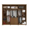 Guarda-roupa Casal com Espelho 6 Portas 5 Gavetas Estrela Cinamomo/off White – Rv Móveis - 3