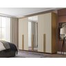 Guarda-roupa Casal com Espelho 6 Portas 5 Gavetas Estrela Cinamomo/off White – Rv Móveis - 2