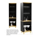 Ver imagem 4 de Cristaleira Rústica 2 Portas 1 Gaveta MDF 65cm Joy Yescasa Preto