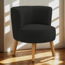 Ver imagem 1 de Poltrona Estofada Tecido Boucle Confortavel para Sala de Espera Pés de Madeira Resistente Elegante