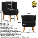 Ver imagem 2 de Poltrona Estofada Tecido Boucle Confortavel para Sala de Espera Pés de Madeira Resistente Elegante
