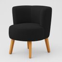 Ver imagem 5 de Poltrona Estofada Tecido Boucle Confortavel para Sala de Espera Pés de Madeira Resistente Elegante