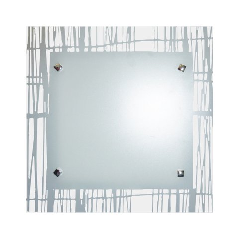 Lustre Plafon Para Sala / Cozinha / Banheiro /Quarto 30 cm x 30 cm - Riscado Branco