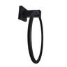 Porta Toalha Rosto e Mãos Preto Fosco Argola Banheiro Metal - 3