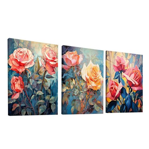 Conjunto de Quadros Trio Flores -- Br Artes