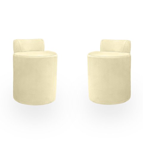 Kit Puff Banqueta Alto Confortável Reforçado Minimalista Roma Suede